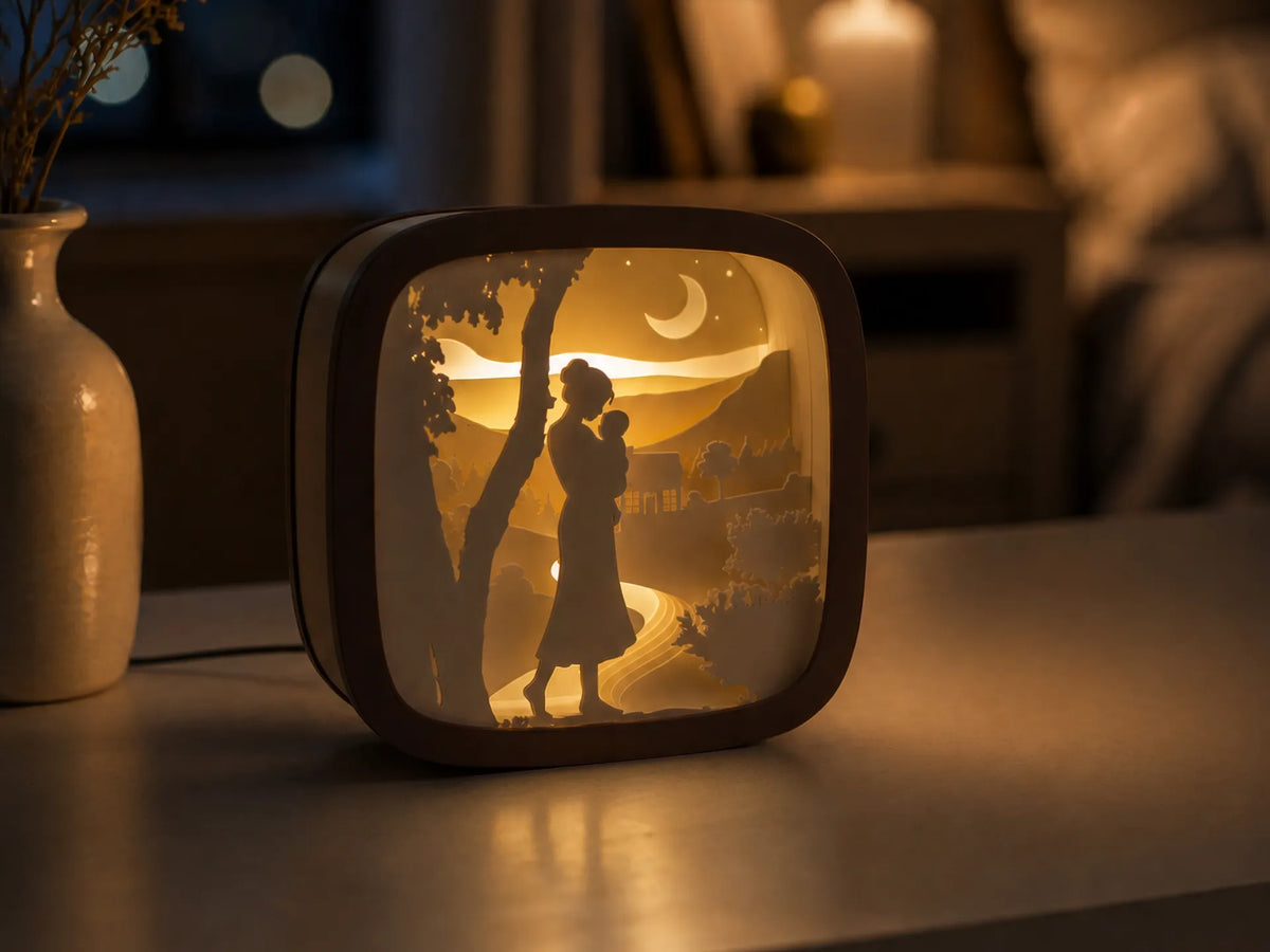 Lampe Shadowbox Fête des Mères - Cadeau Print