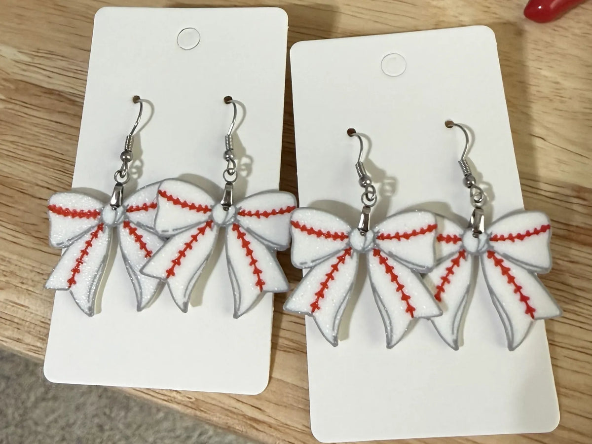 Boucles d'oreilles nœud de baseball ou de softball - Sport Print