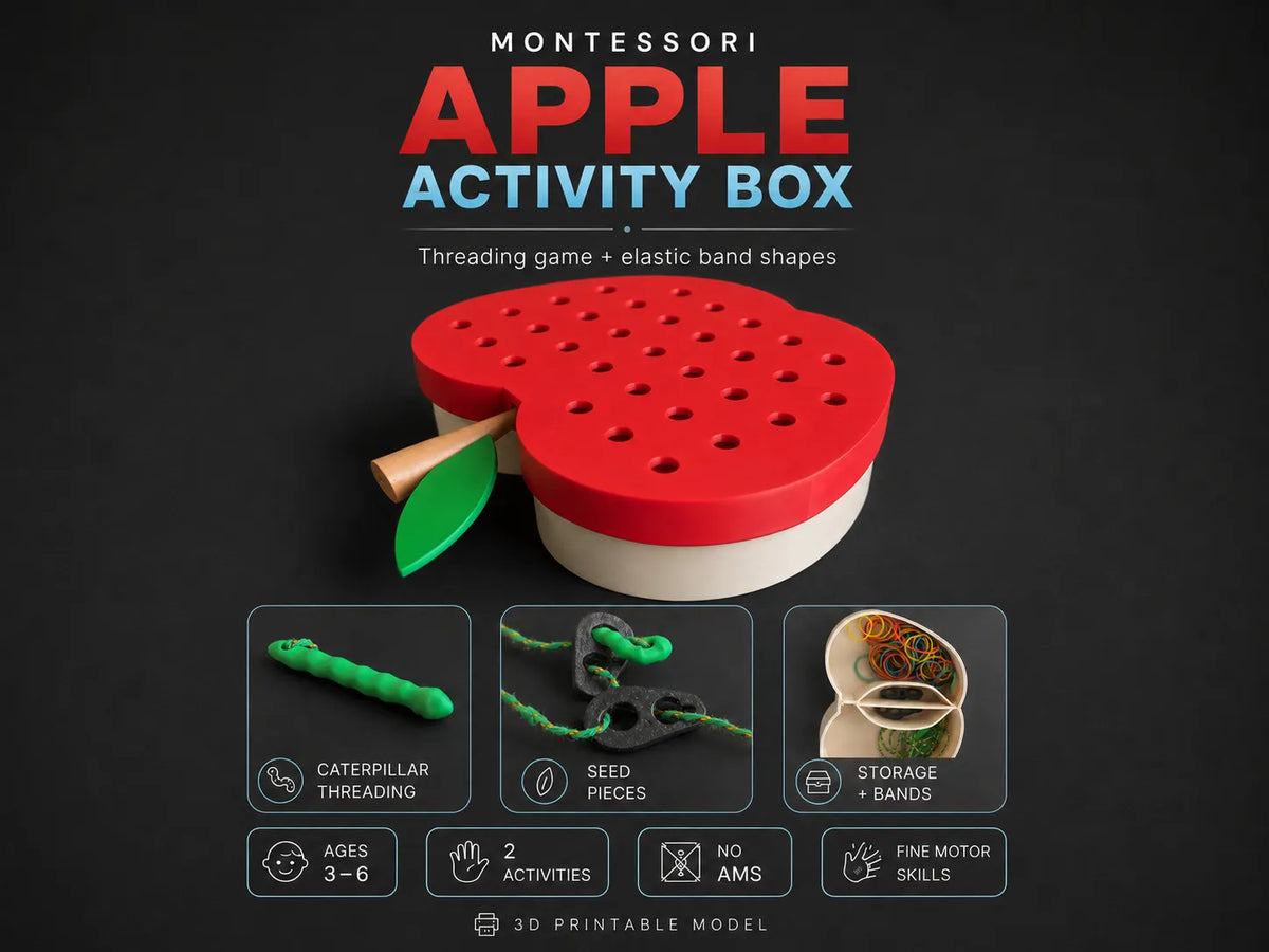 Boîte d'activités Pomme Montessori – Enfants (2-6 ans) - Jeux Print