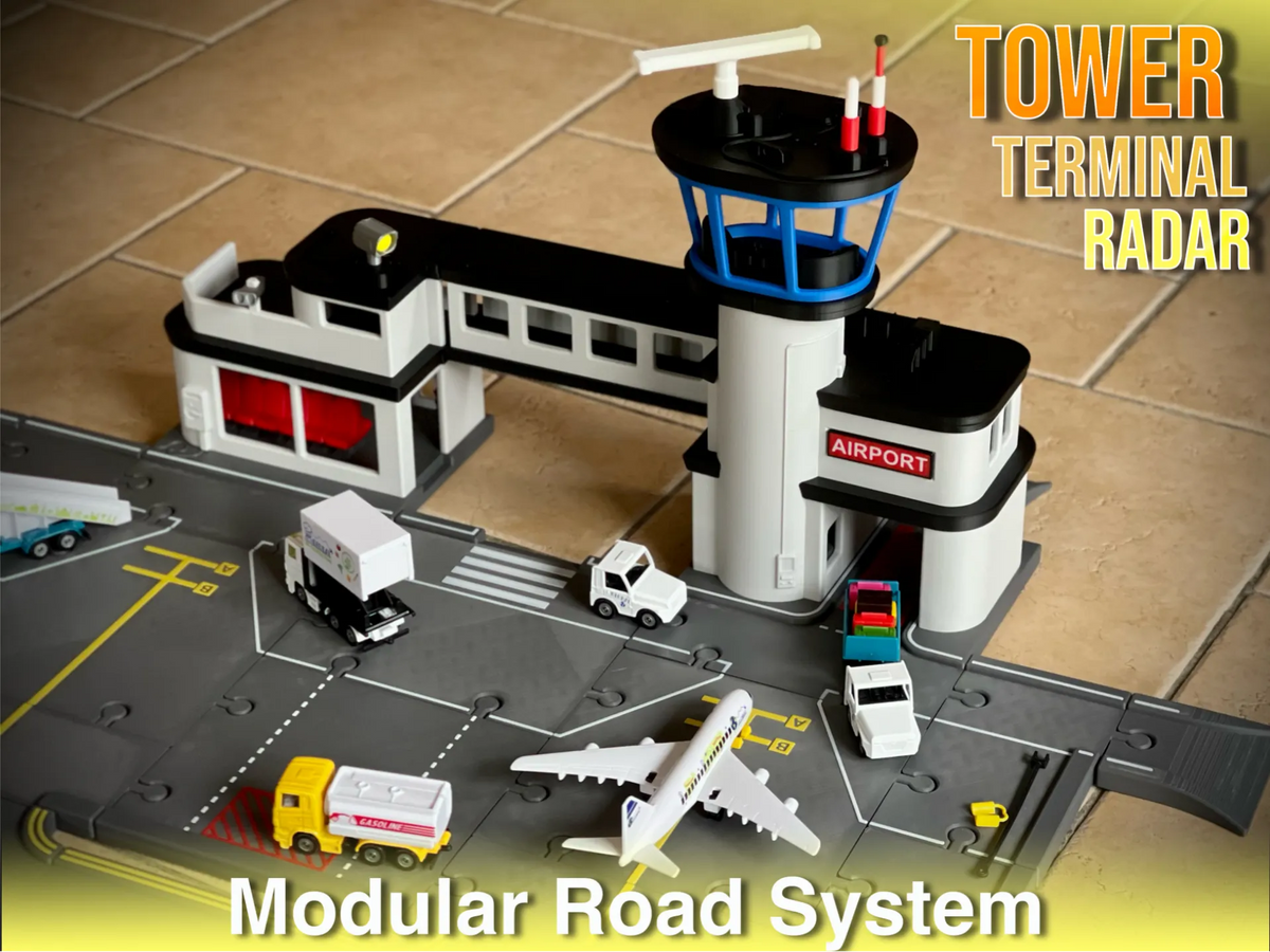 Tour d'aéroport et terminal de porte de ville de jouets (1:64/1:87) - Voyage Print