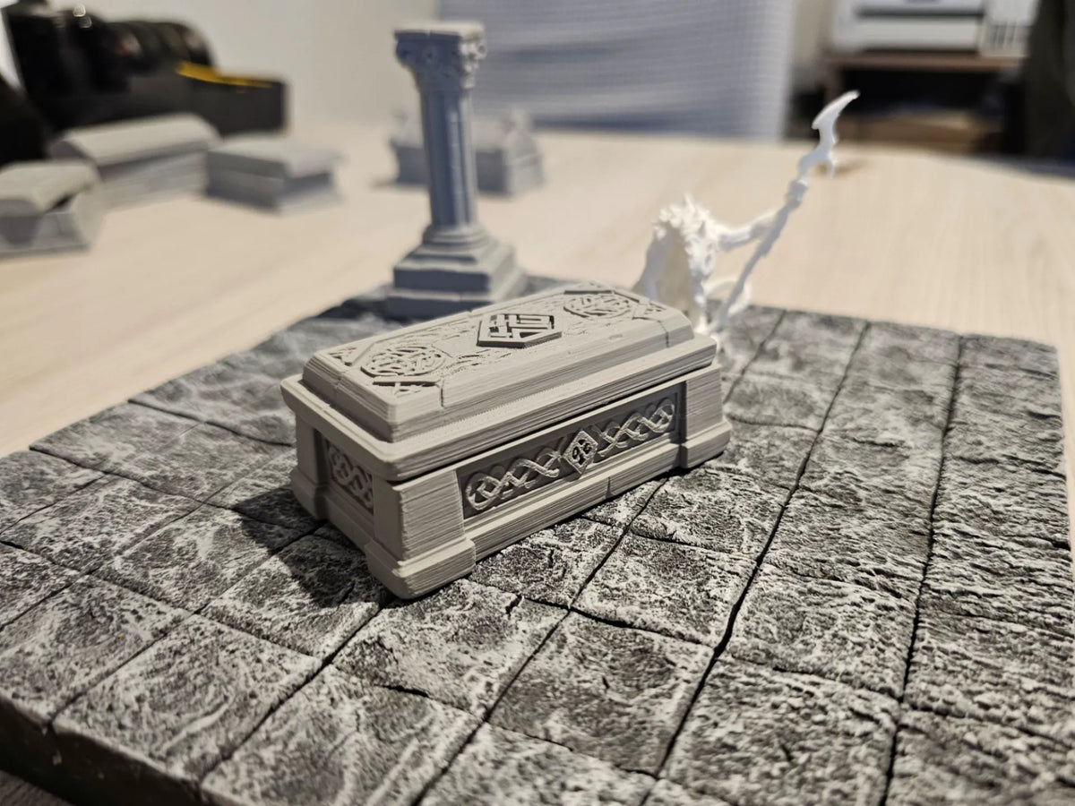 Sarcophage en pierre ouvrant (DnD / Terrain de jeu de rôle) - Jeux Print