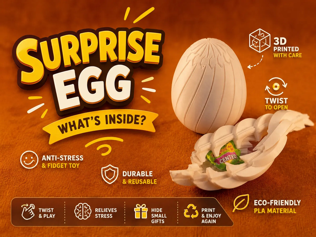 Œuf surprise – 16 Segments – imprimable en place - Cadeau Print