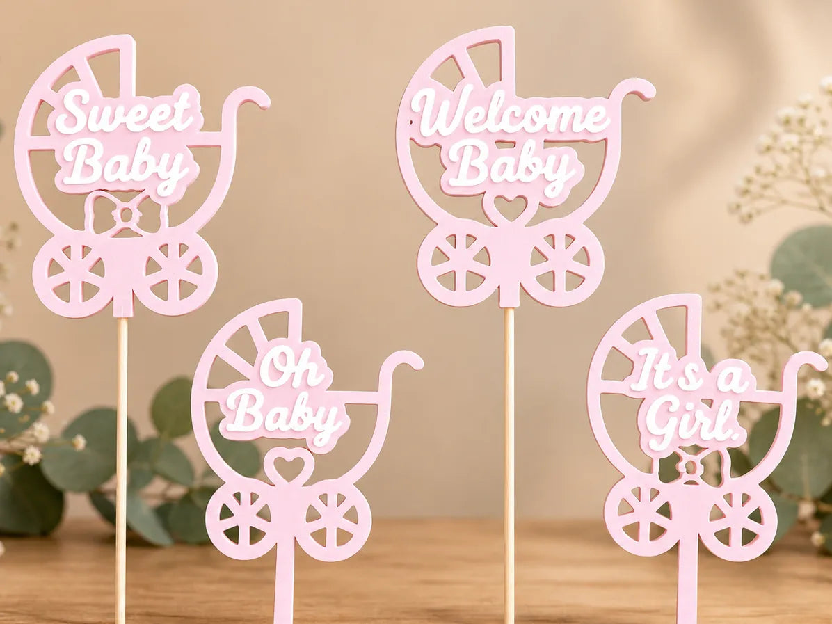 Décorations de gâteau pour baby shower – Fille - Fêtes Print