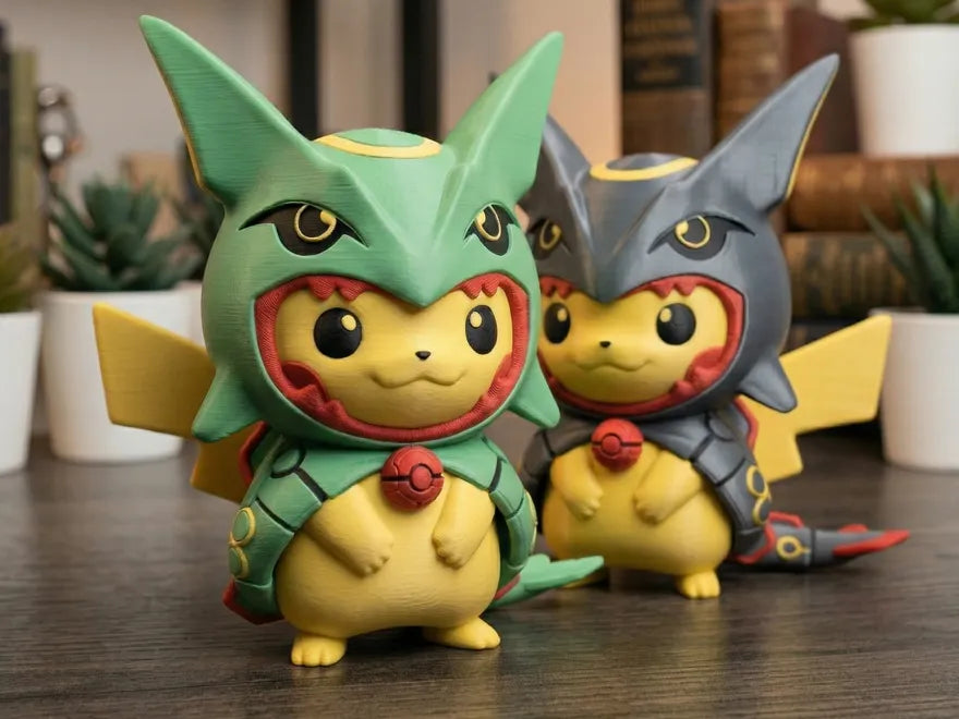 Pikachu Rayquaza Poncho – Figurine Multicolore - Art Print
