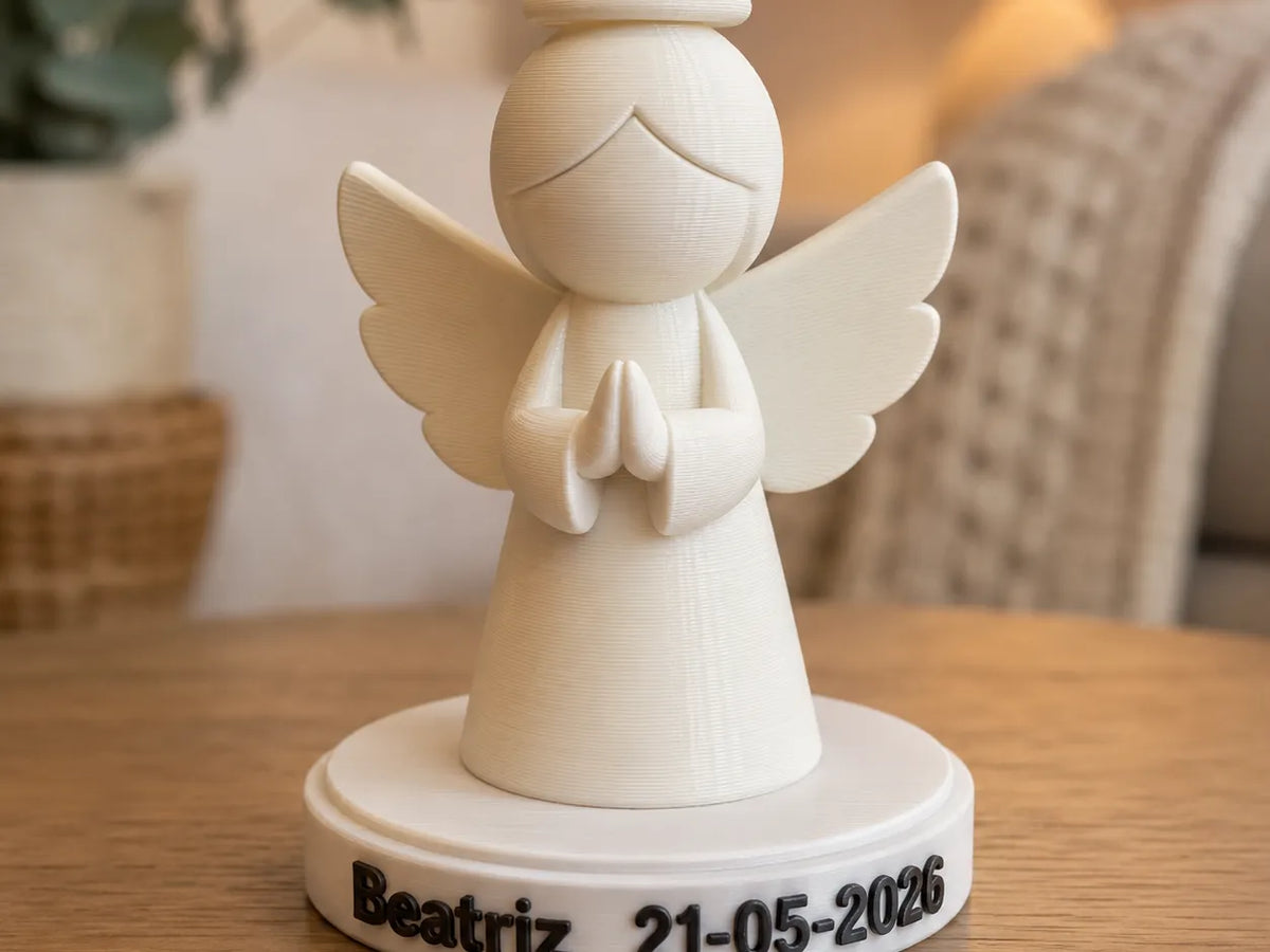Ange personnalisé avec nom et date sur socle - Cadeau Print