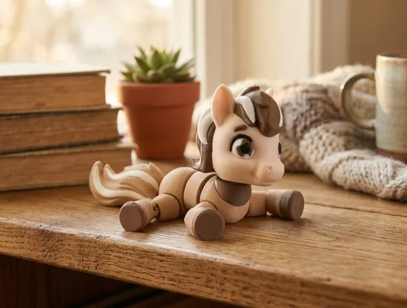 Poney articulé mignon Flexi - Figurine de cheval mignonne - Figurine Print