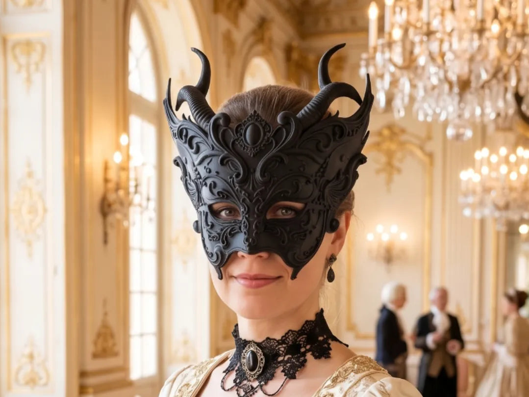 Masque de Sorcière Baroque - L'Art de l'Ombre Royale - Lumière Print