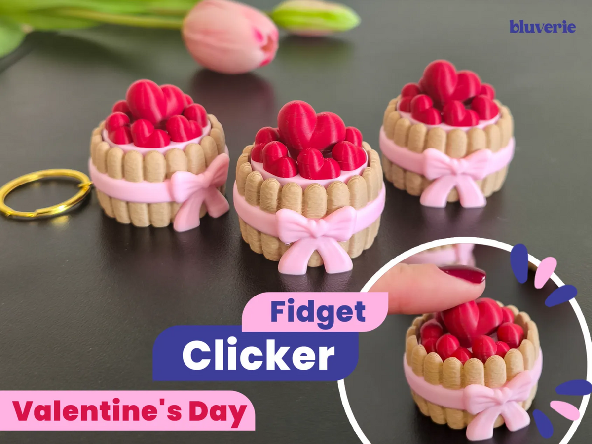 Fidget cliqueur Saint-Valentin - Tarte Cœurs aux boudoirs - Fêtes Print
