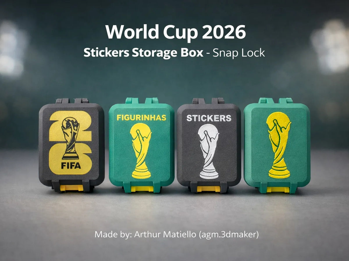 Boîte de rangement pour vignettes Coupe du Monde 2026 – Fermeture à clip - Mécanique Print