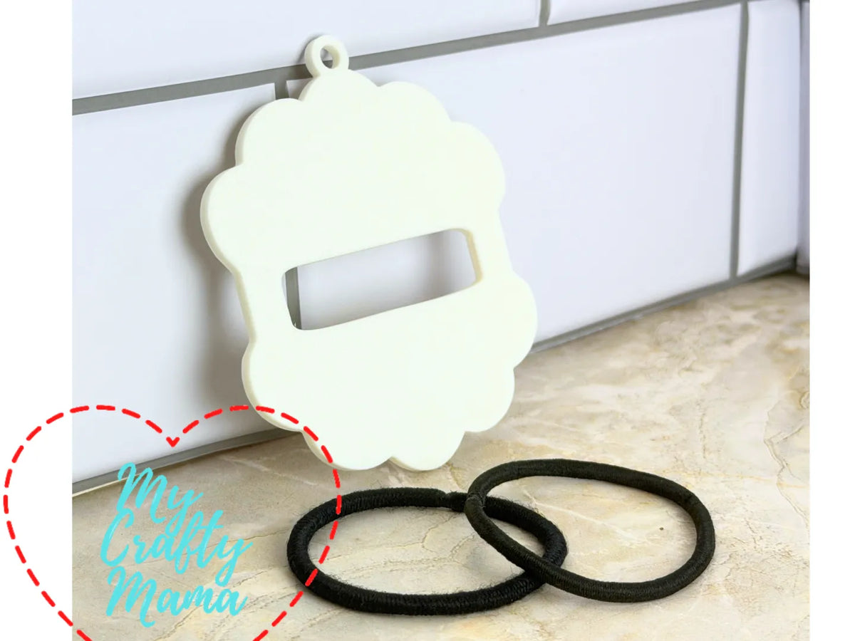 Porte-clés support pour élastique à cheveux à bord festonné vierge - Beauté Print