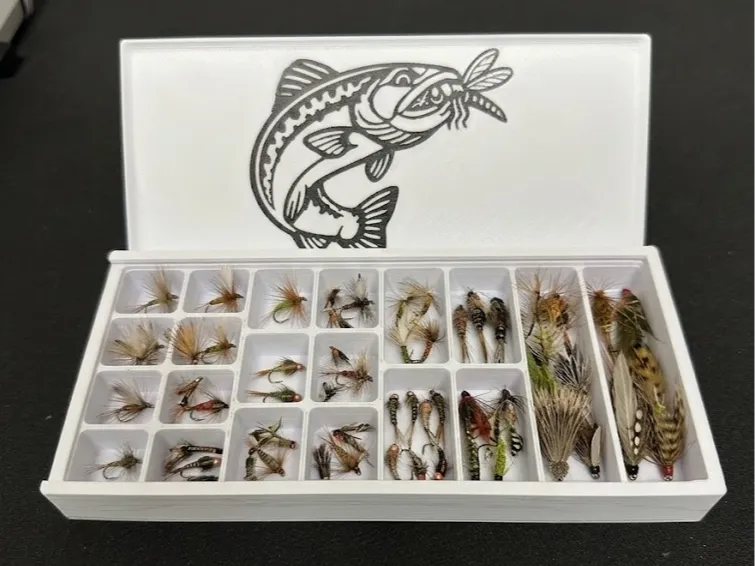 Boîte à accessoires de mouche de pêche - boîte personnalisée pour la pêche à la truite - Outdoor Print