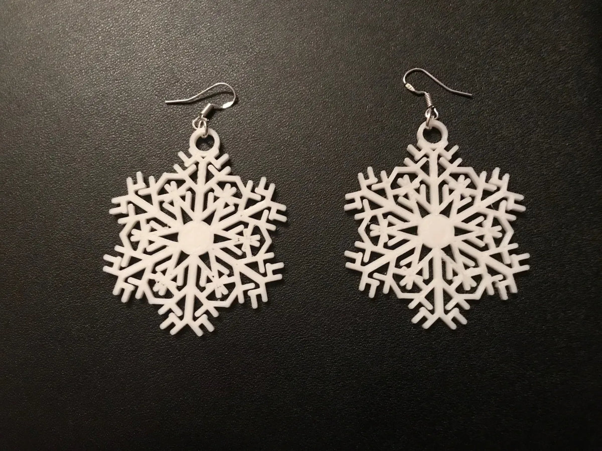 Boucles d'oreilles en forme de flocon de neige ou décorations de sapin de Noël - Fêtes Print