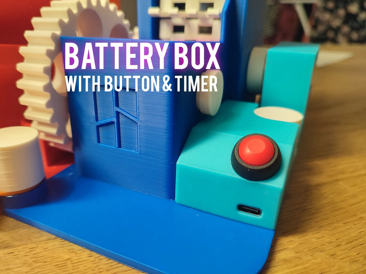 Boîte à piles - Bouton et minuterie pour kit de parcours de billes - Jeux Print