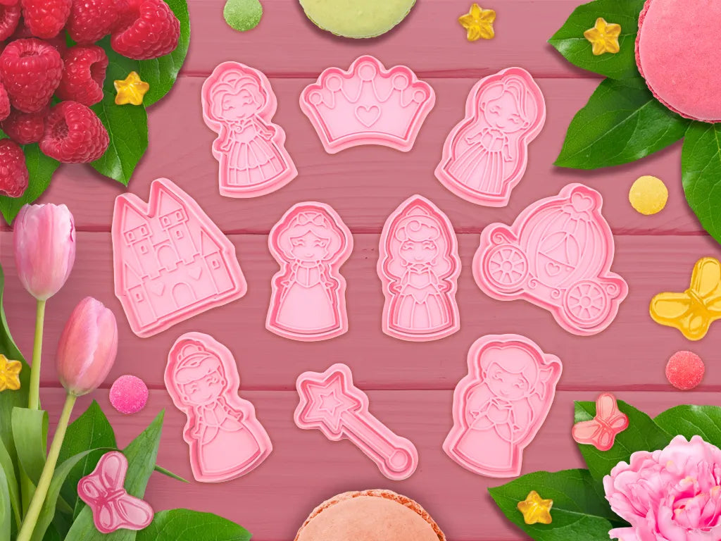 Ensemble d'emporte-pièces / tampons pour princesses mignonnes - Cuisine Print
