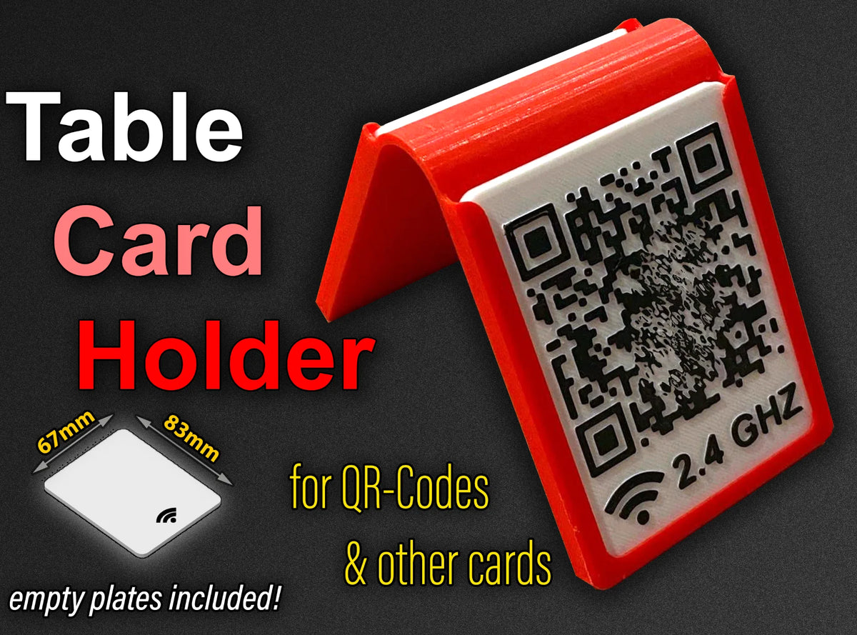 Porte-cartes de table avec plaques pour codes QR - NFC Print
