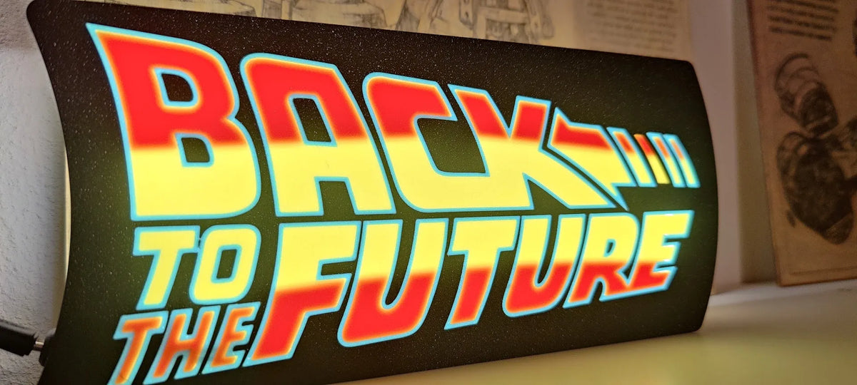 Boîte Lumineuse Retour vers le Futur avec Effet de Dégradé - Geek Print