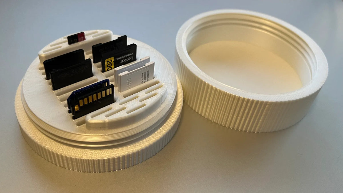 Support pour carte SD / Micro SD rond avec couvercle - Tech Print