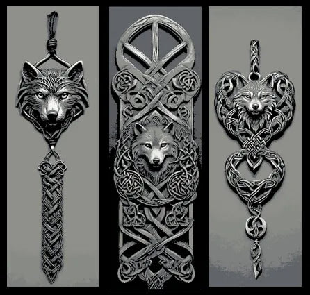 Un autre ensemble de 3 marque-pages nœuds celtiques - Designs Spirit of the Wolf - Art Print