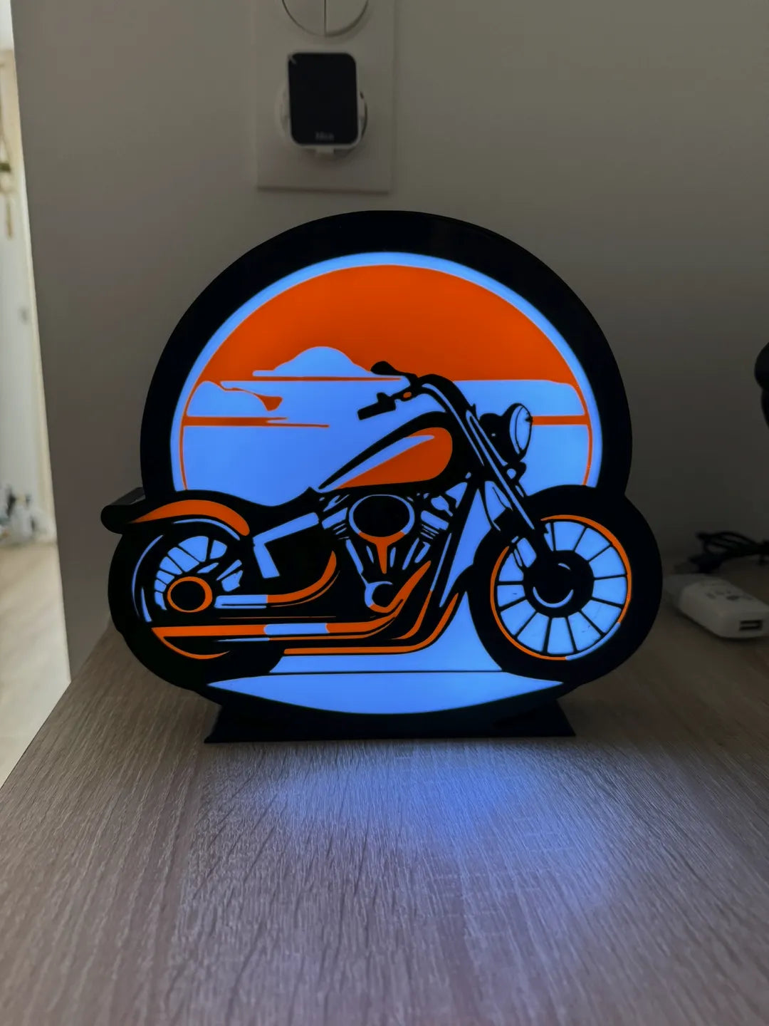 Lumière de lampe Harley Davidson LED Moto Boîte lumineuse - Vélo Print