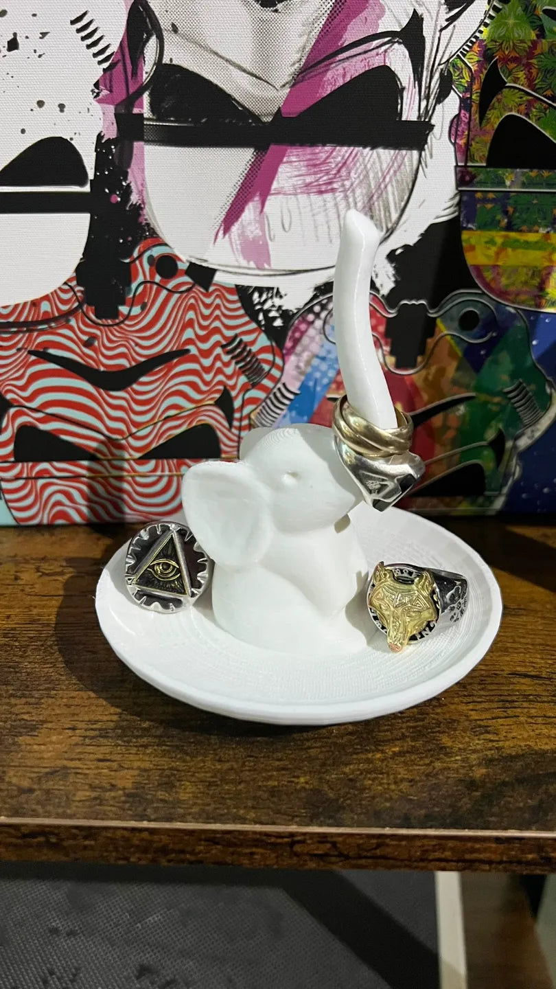 Porte-bague éléphant avec plat – modèle 2 - Bijoux Print