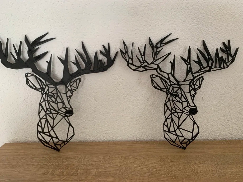 Tête de cerf basse poly / Hirsch Kopf / tête de renne / Rentier Kopf - Art Print