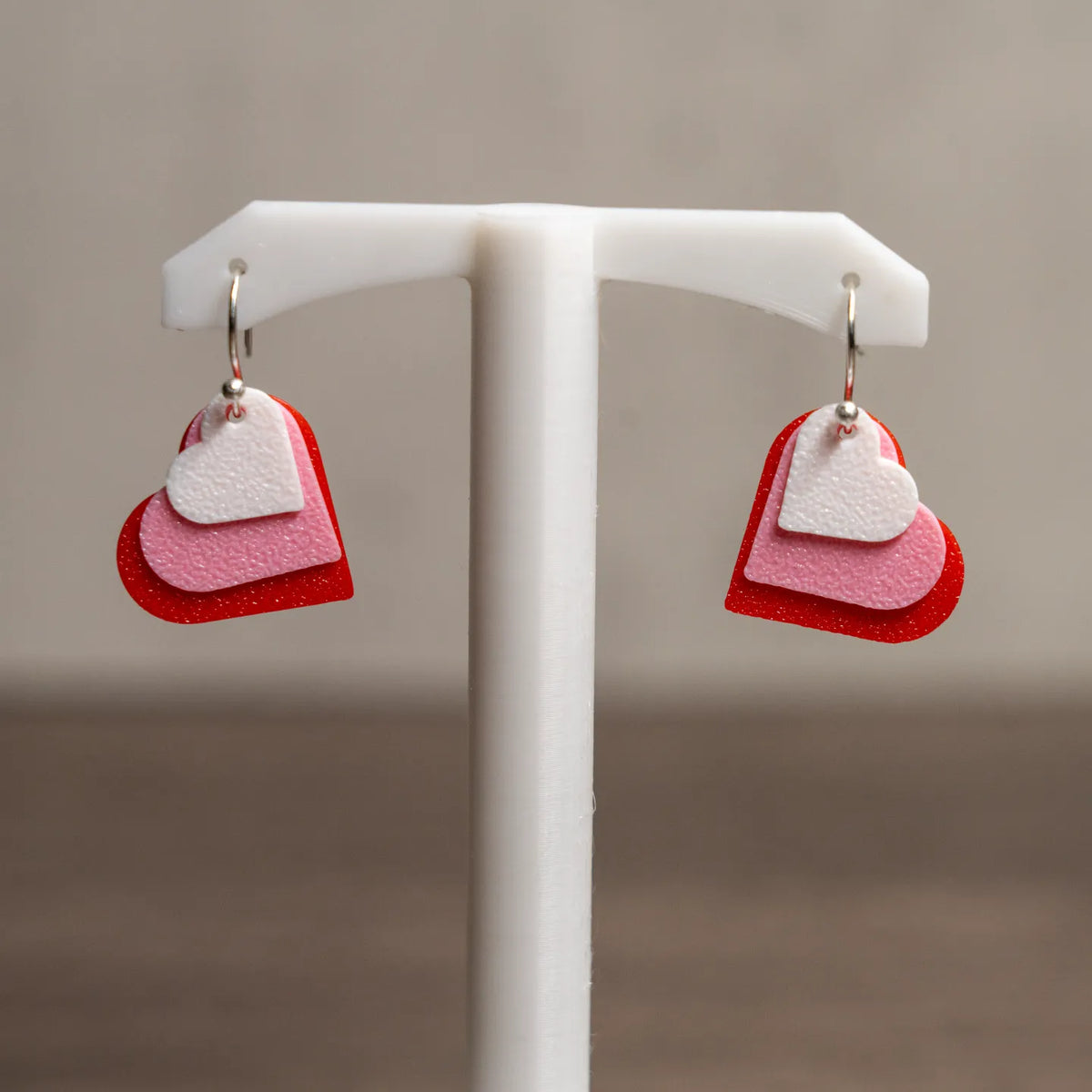 Boucles d'oreilles en couches de cœur - Bijoux Print