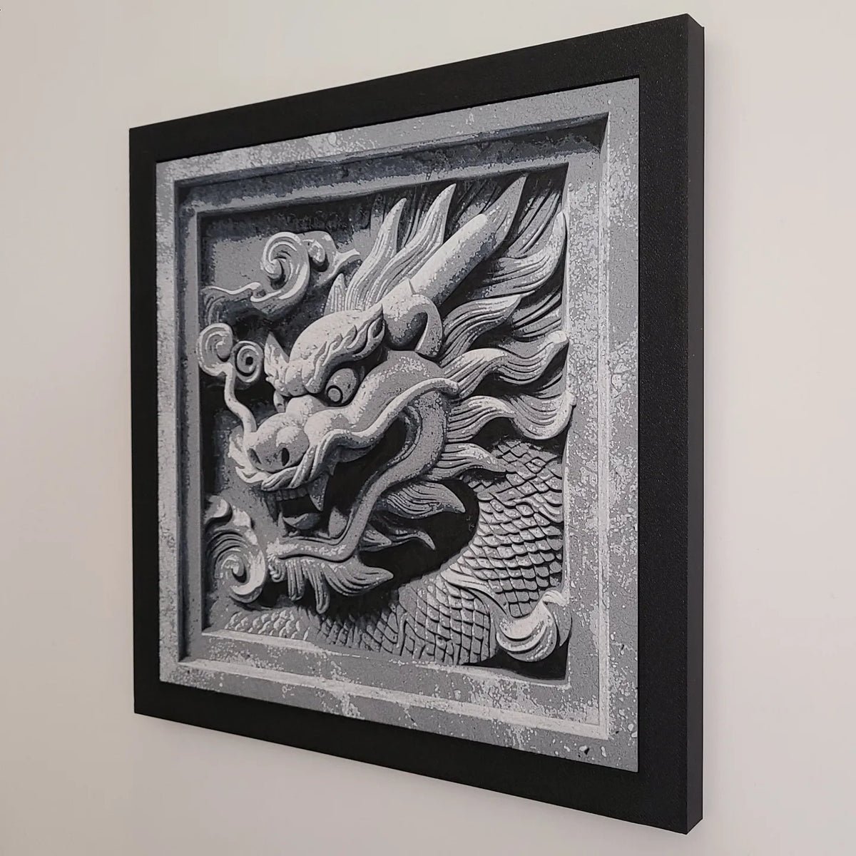 Dragon de pierre - Peinture avec filament Hueforge - Art Print