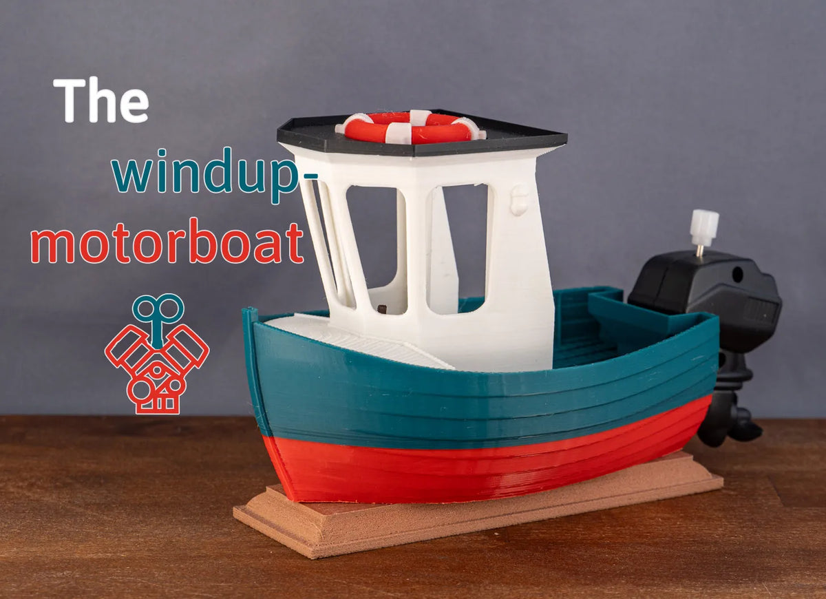 Modèle de bateau 010 - Le bateau à moteur à remontage - Maquette Print