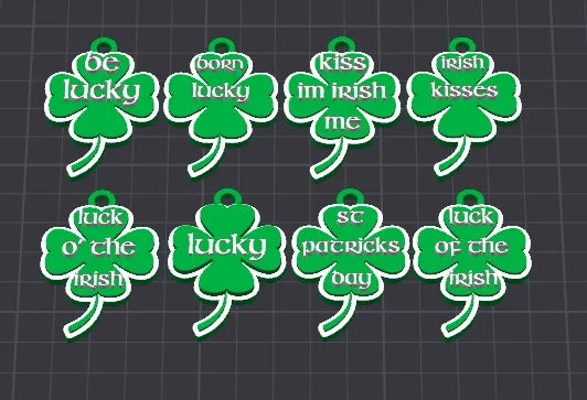 8 porte-clés de la Saint-Patrick assortis / lot de breloques de collier 2 - Fêtes Print