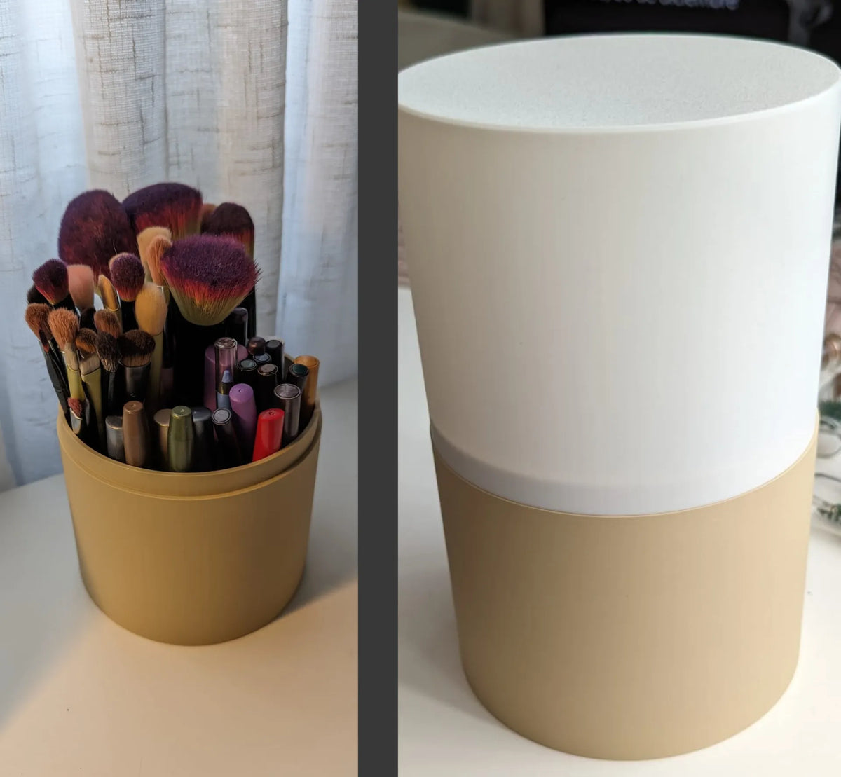 Porte-pinceaux et organiseur de maquillage avec couvercle - Beauté Print