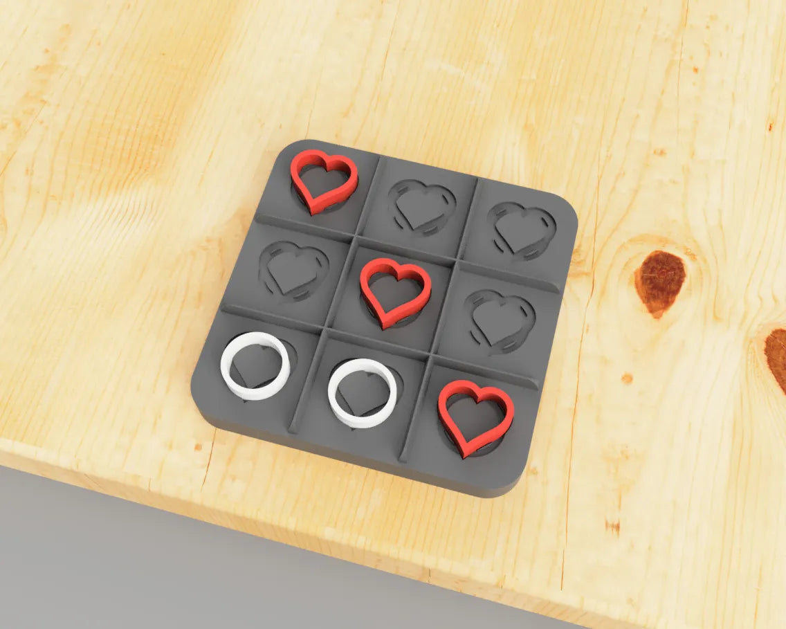Tic Tac Toe Édition Coeur + boîte de rangement - Jeux Print