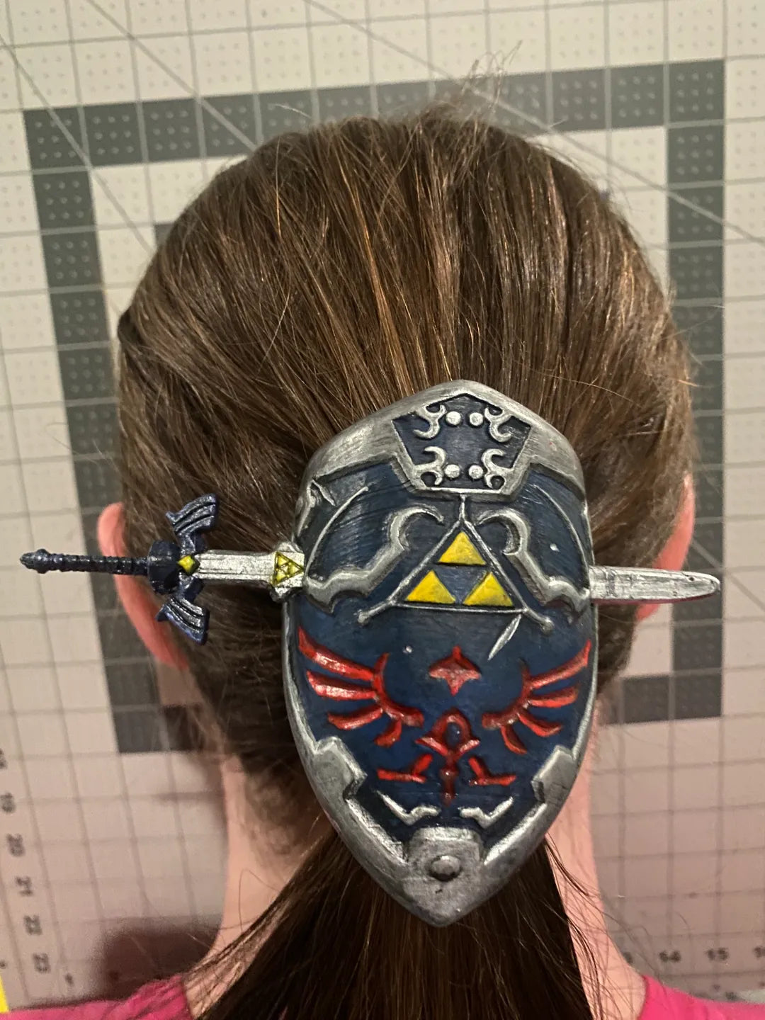 Épée maîtresse et bouclier hylien ensemble de barrettes pour cheveux - Bijoux Print