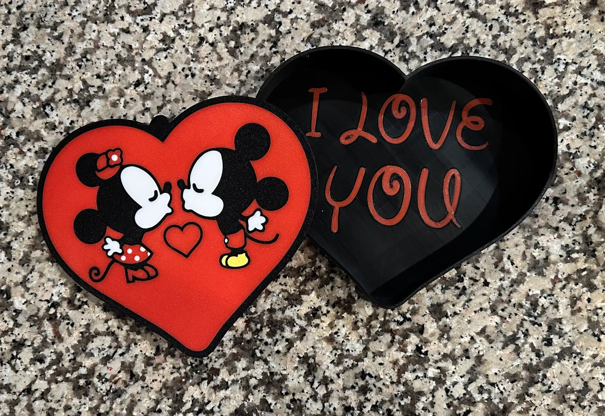 Boîte cadeau de la Saint-Valentin Minnie et Mickey (Je t'aime) - Fêtes Print