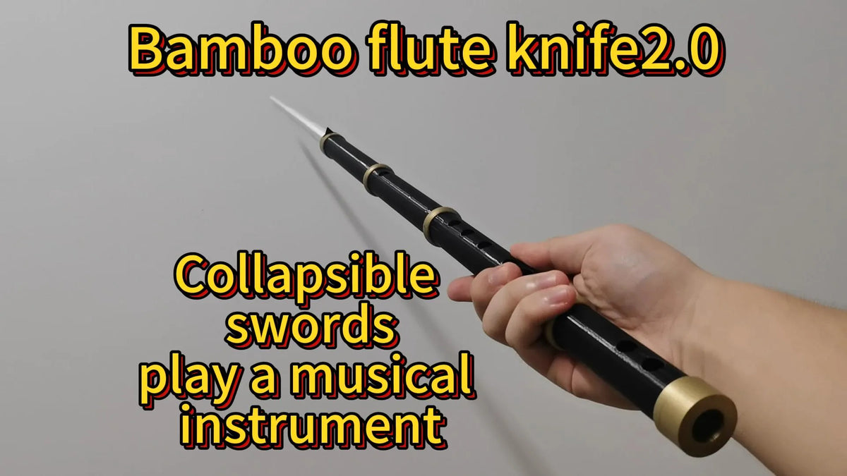 Flûte en bambou couteau 2.0, Collapsible swords play a musical instrument - Music Print