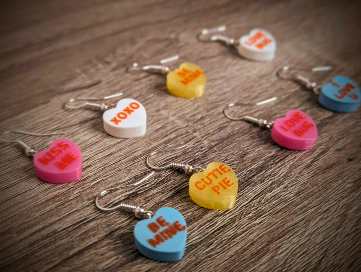 Boucles d'oreilles en forme de cœur en craie - Bijoux Print