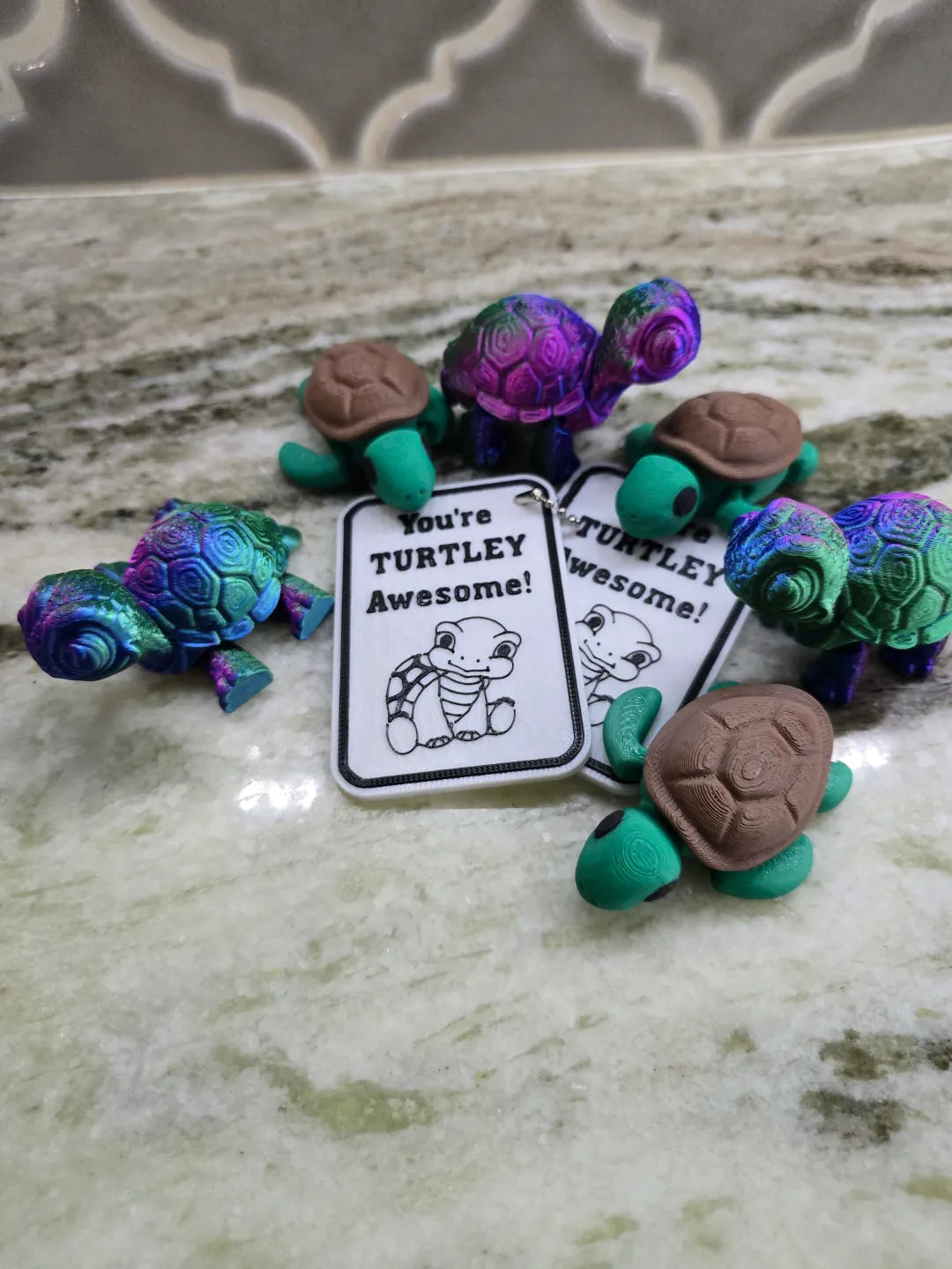 Étiquette/porte-clés tortue de la Saint-Valentin - NFC Print