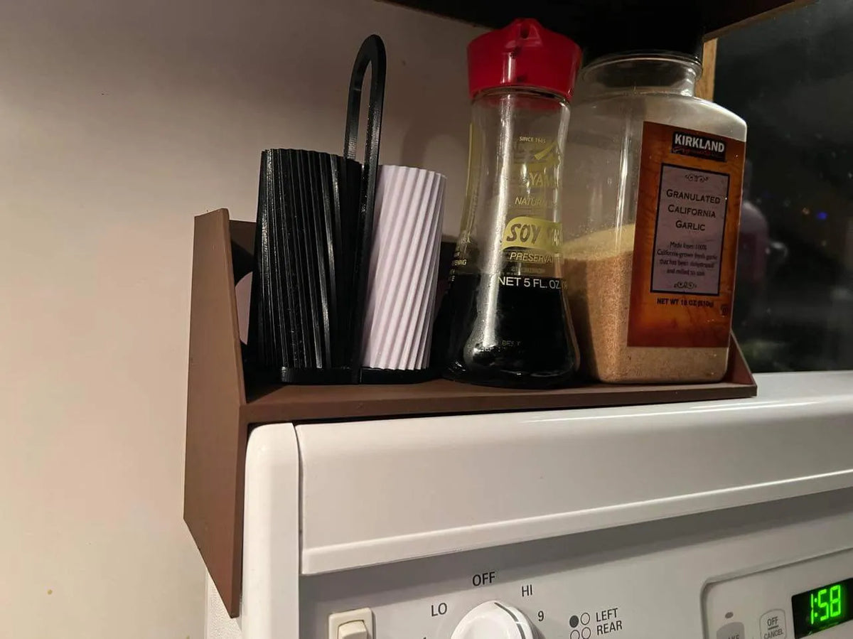 Organiseur d'étagère de cuisinière arrière en 4 pièces pour les assaisonnements - Cuisine Print