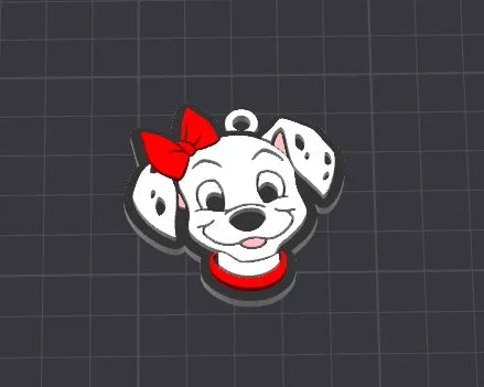 Adorable porte-clés/pendentif de collier dalmatien de dessin animé (libre d') - Figurine Print
