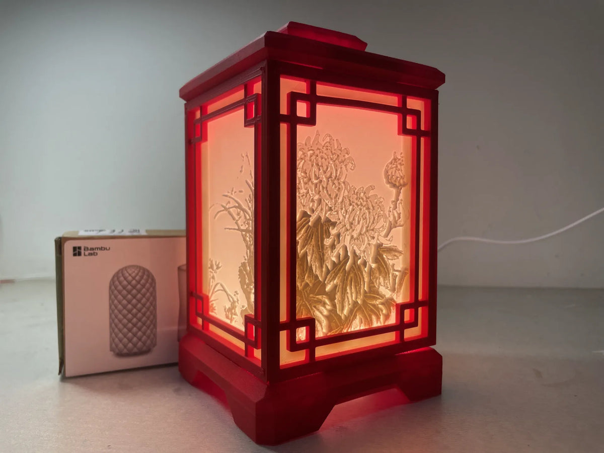 Lanterne traditionnelle chinoise des Quatre Nobles Personnes - Lumière Print