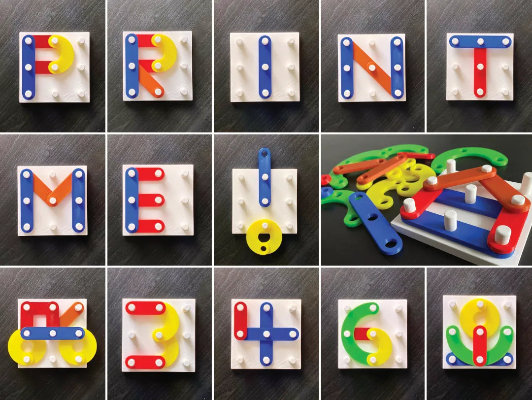 Alphabet & Numbers: Blocs de Puzzle Créatifs - Art Print
