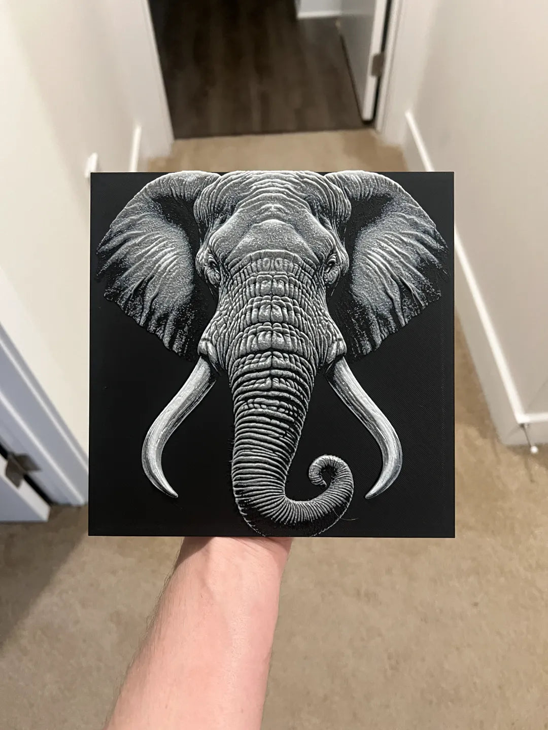 Sculpture murale Tête d'éléphant - Art Print