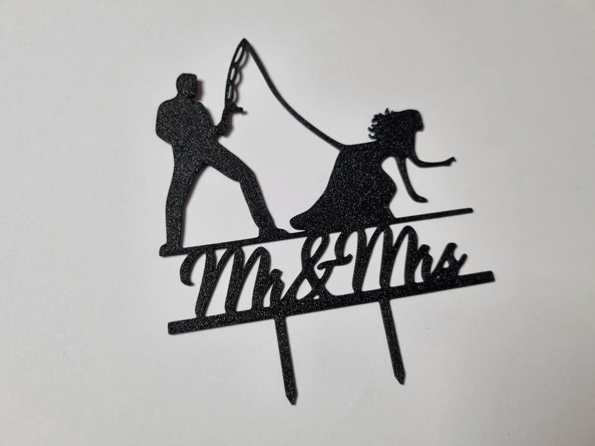 Topper de gâteau de mariage - pêcheur marié - Fêtes Print