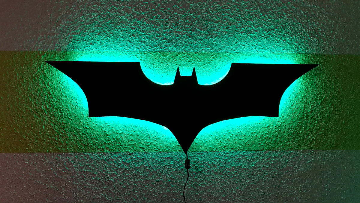 Lampe murale LED en forme de logo Batman - Geek Print