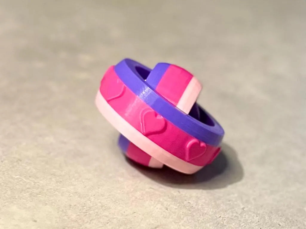 Anneau Fidget Spinner Coeurs - Bijoux Print