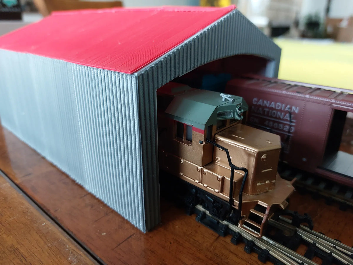 Remise de maintenance de train à double voie à l'échelle HO - Maquette Print