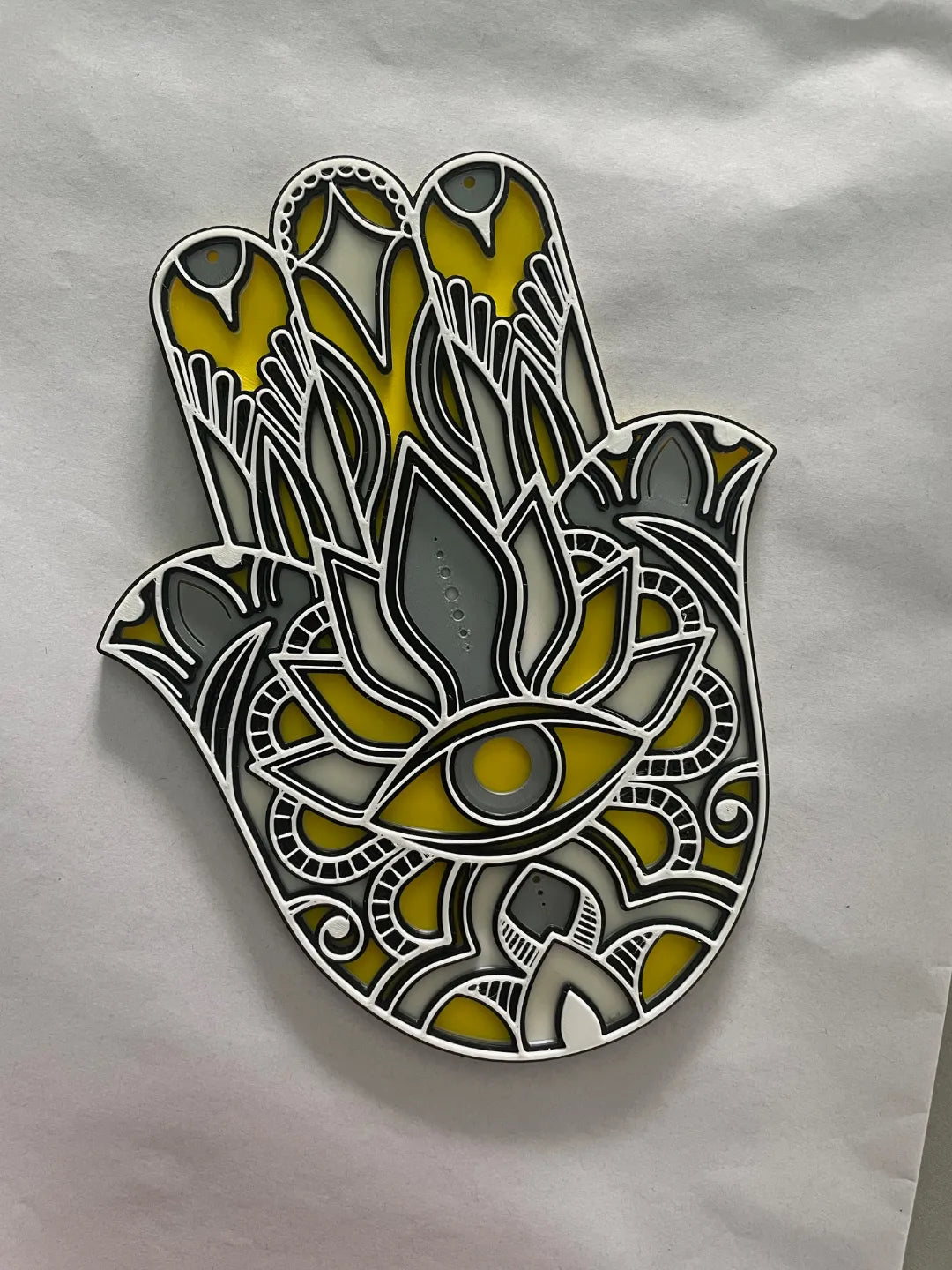 Main de Hamsa murale, Mandala Main de Hamsa, Hamsa à plusieurs couches - Art Print