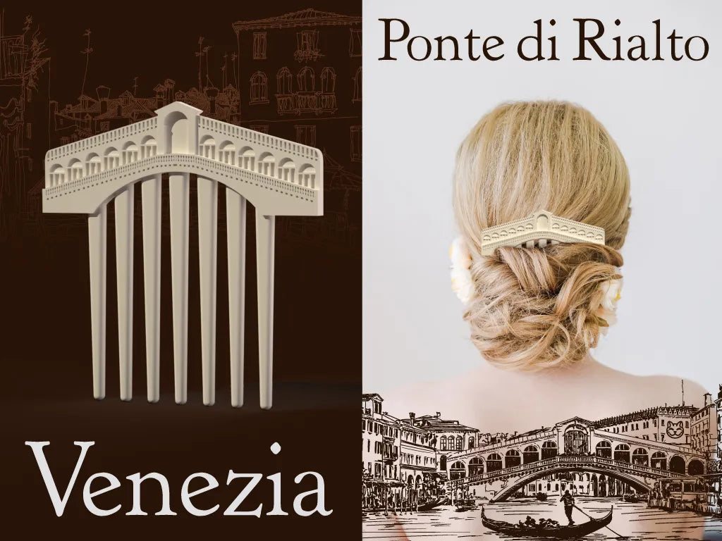 Venise - Peigne à cheveux en forme de pont du Rialto - Cosplay Print