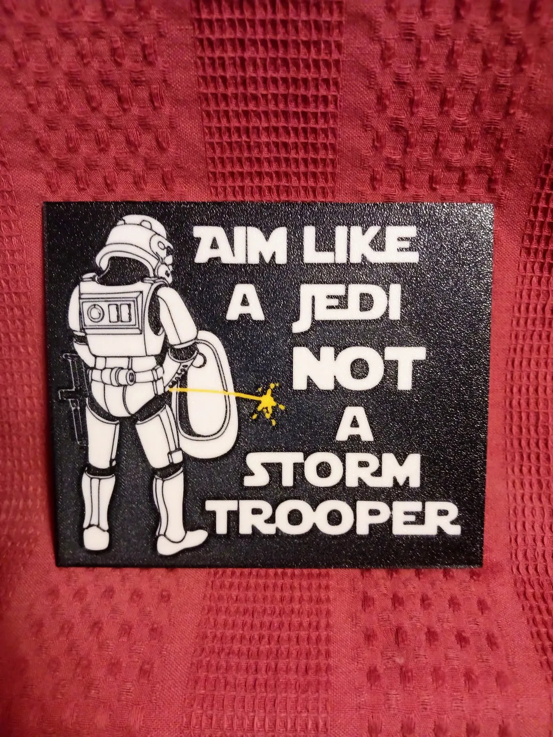 Panneau de salle de bain amusant Stormtrooper - Visez comme un Jedi - Geek Print