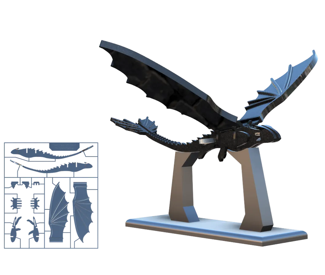 Carte kit dragon - Cadeau de Noël - Maquette Print