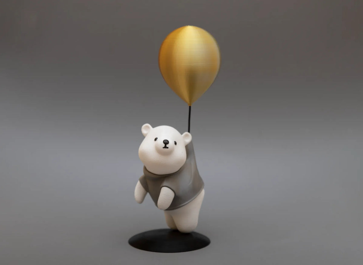 Figure charmante d'un ours volant sur un ballon - Geek Print
